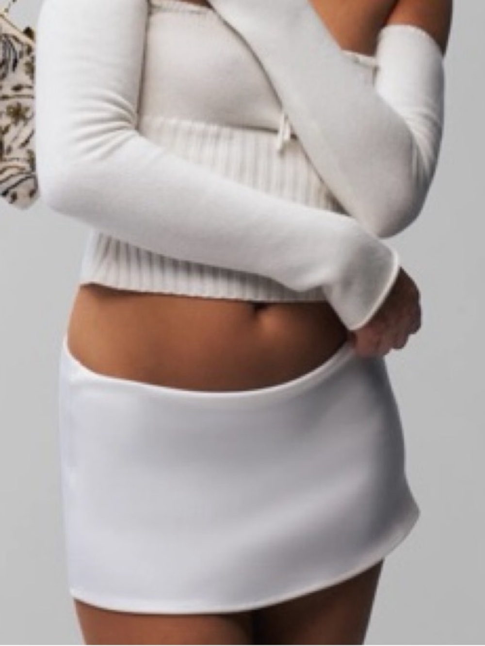 Danielle Guizio Micro Mini White Stretch Skirt